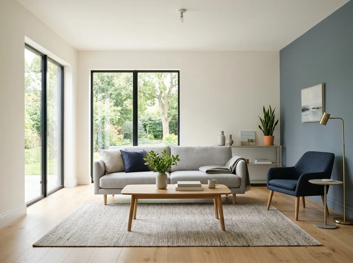 After: a bright room with freshly painted walls