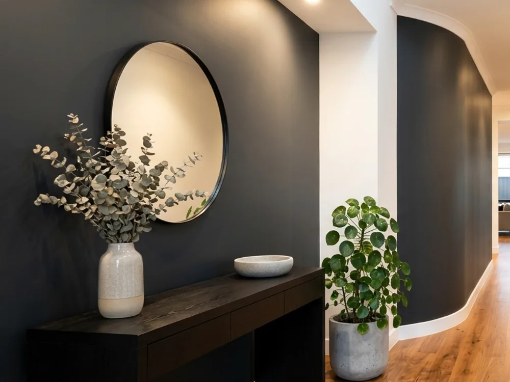 Feature wall: Charcoal feature wall
