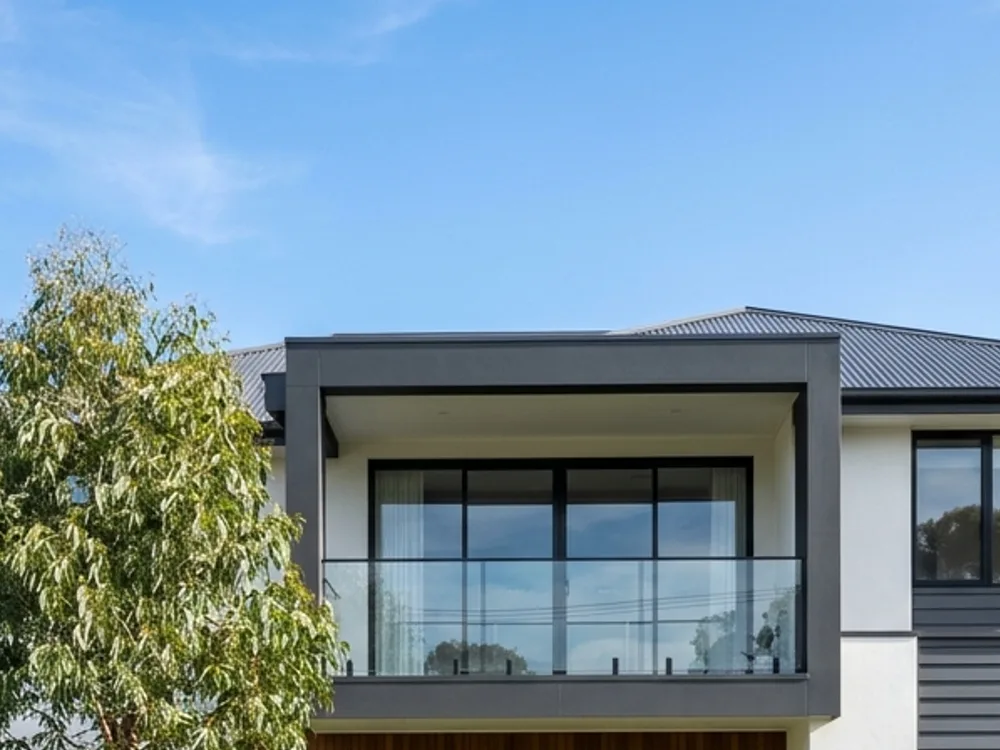 Metal roof: Hip roof on a two-storey home