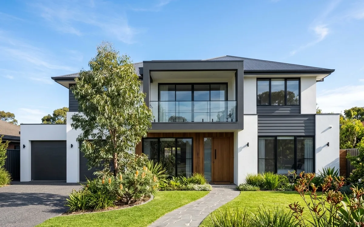 Two-storey home after an exterior repaint